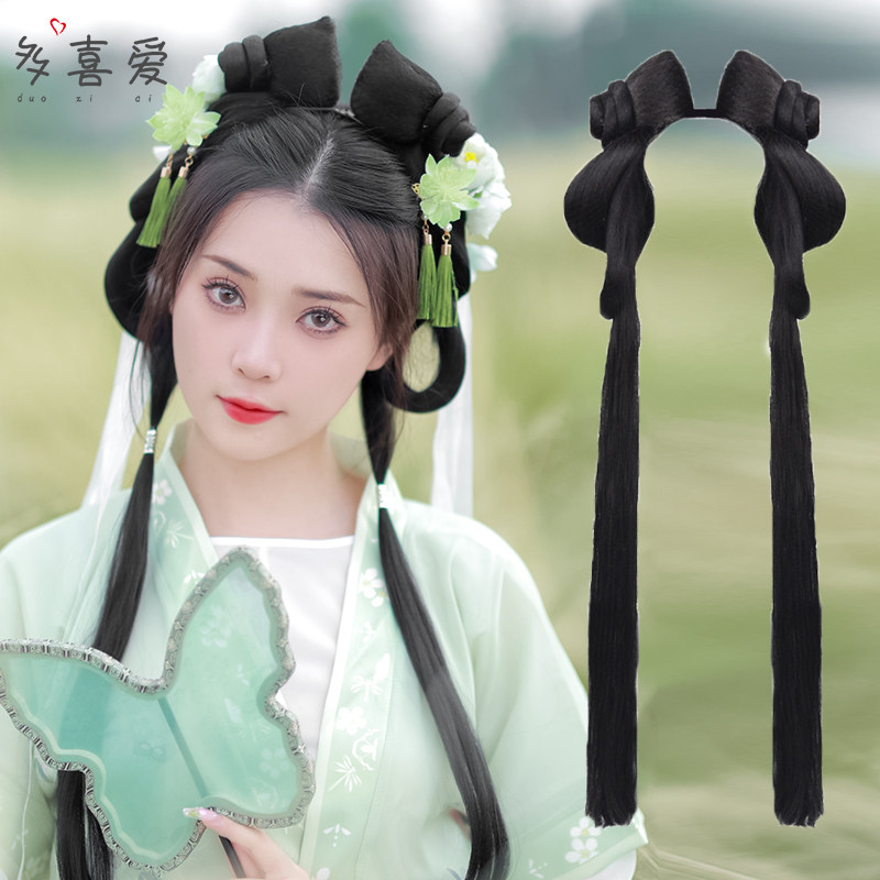 古装汉服假发包头饰造型一体式发箍全头套垫发包盘发女古风假发髻
