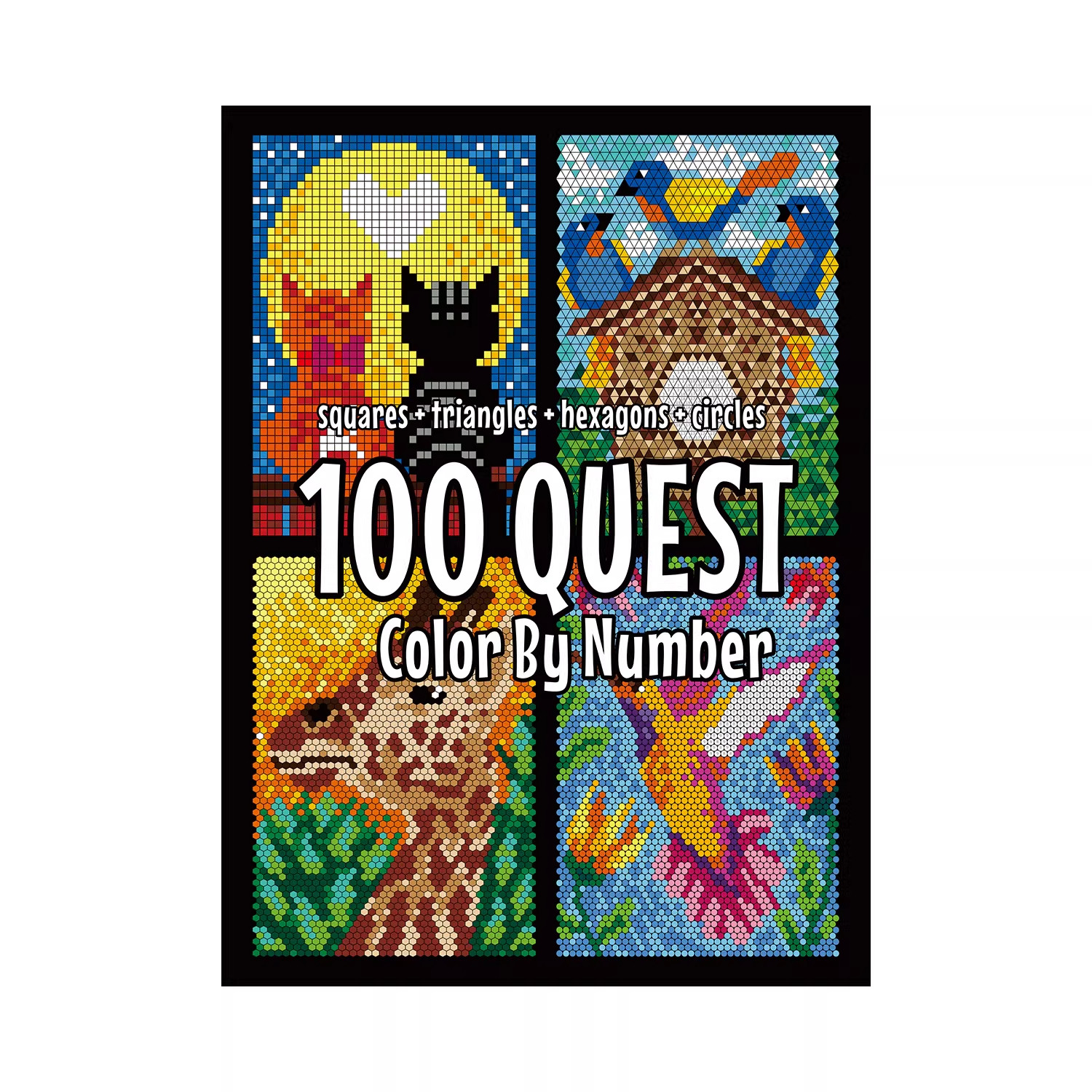 跨境新款100 QUEST Color by Numbers Book 100 QUEST 数字填色书