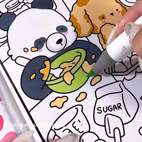 毛茸茸的伙伴着色书涂色本绘画