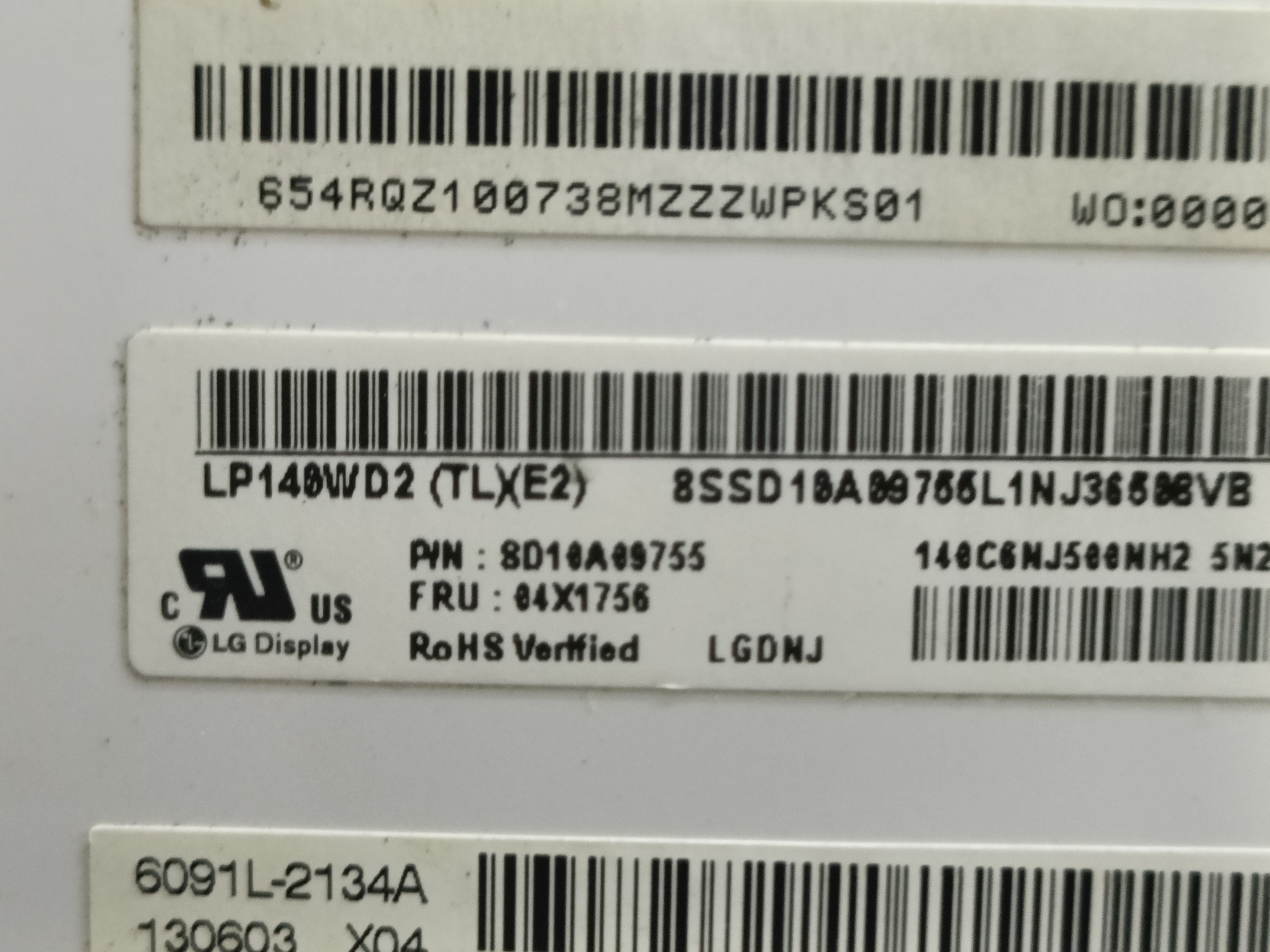 LP140WD2(TLXE2) 1600/900拆机A屏