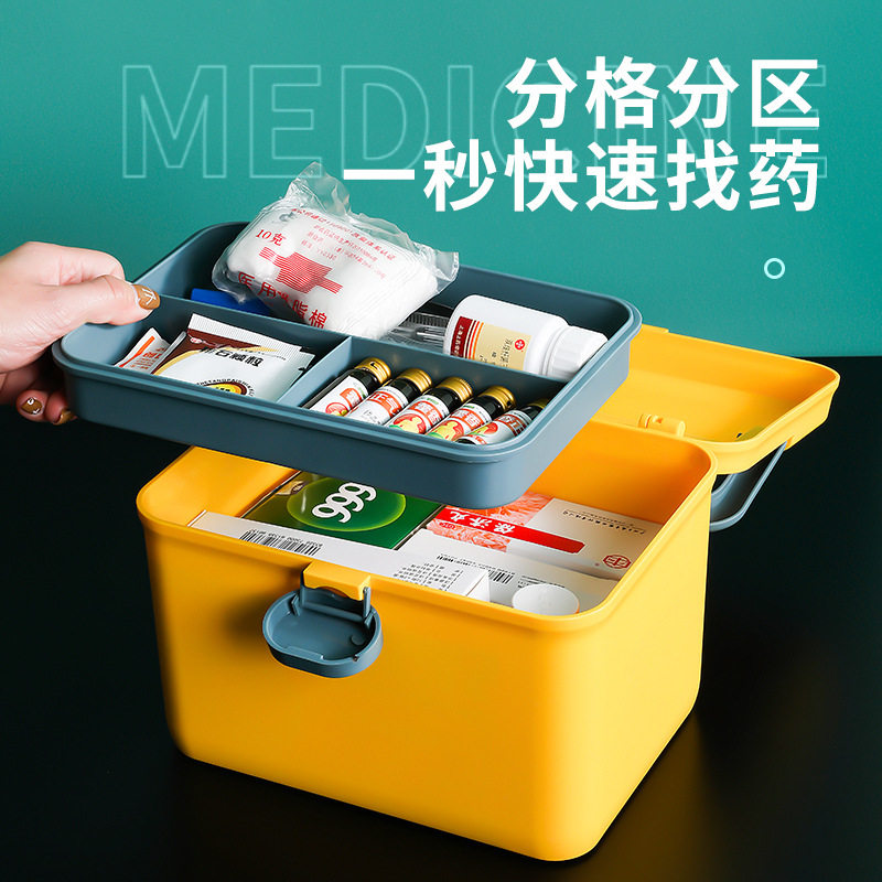 便捷式家用大容量医药箱医护多层应急收纳盒塑料家庭装小药箱