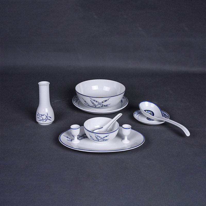 望龙陶瓷58头釉中彩《清韵》餐具