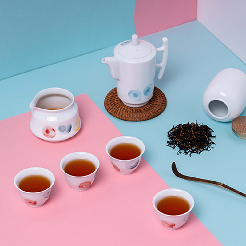 望龙陶瓷新概念玲珑茶器墨染