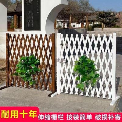 户外防腐木围栏花架网格拉网攀爬架木格栅篱笆伸缩木碳化木栅栏