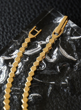 925纯银复古六边形手链