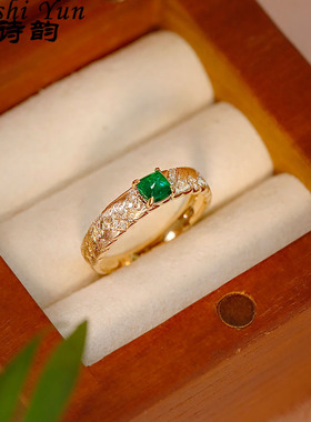 帕诗韵S925麦穗编织镶钻戒指休闲