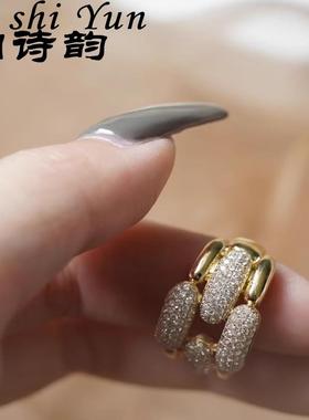 帕诗韵满钻镀18K金戒指时尚