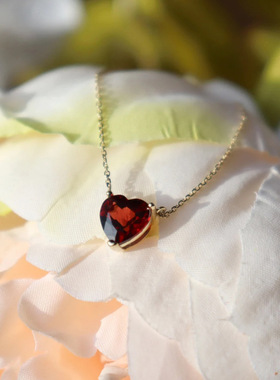 帕诗韵S925纯银锁骨链时尚个性百搭潮流高轻奢项链心型女士首饰