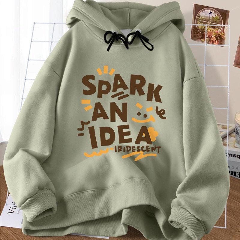 奶黄色卫衣女春款2026新款春季连帽套头上衣独特漂亮女款外套春秋