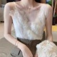 吊带女2025夏季 欧货女潮气质重工性感蕾丝拼接针织白色背心可外穿