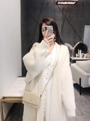 秋冬装纯欲风开衫毛衣女水貂