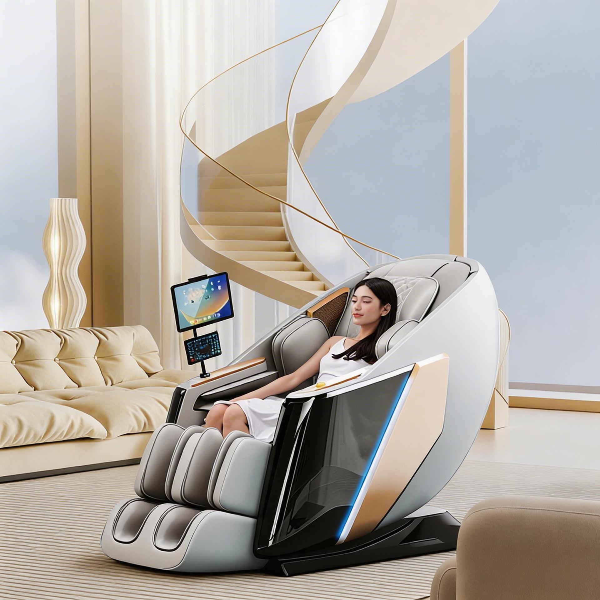 跨境豪华4D按摩椅双机芯双SL导轨大型家用太空舱沙发按摩沙发椅