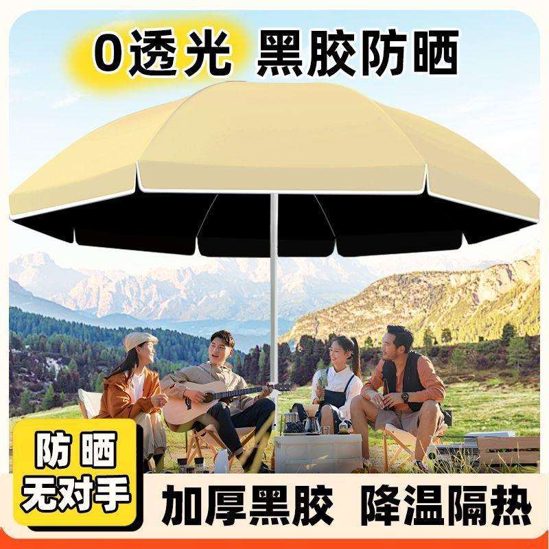 升级黑胶遮阳伞户外庭院伞商用摆地摊专用太阳伞防晒摆摊雨伞加厚
