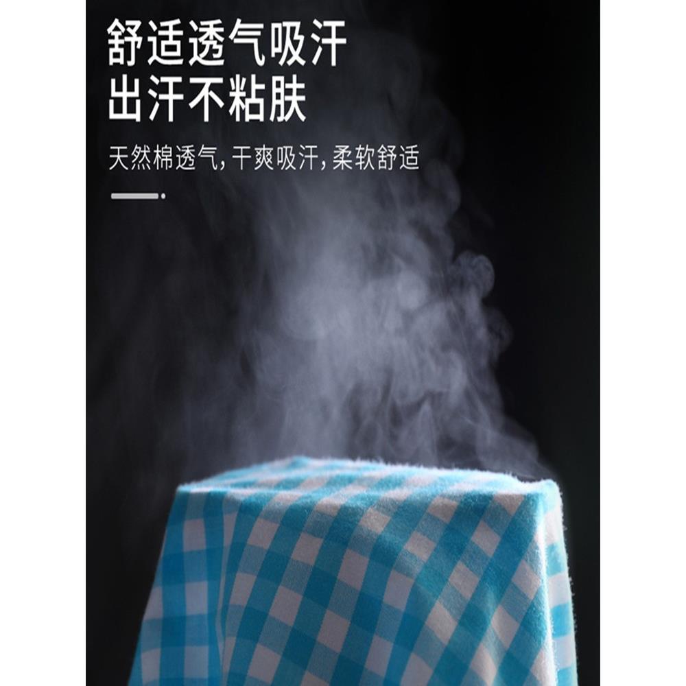 ALI6山东纯棉老粗布四件套100全棉特厚格子棉麻床单被套床上床品