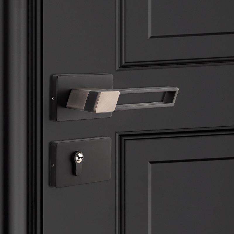 锌合金静音门锁室内卧室房门锁简约风格实木门锁具家用把手锁