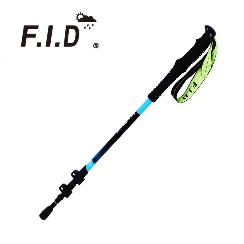 FID登山杖户外碳素超轻伸缩外锁外锁减震手杖徒步碳纤维直柄杖