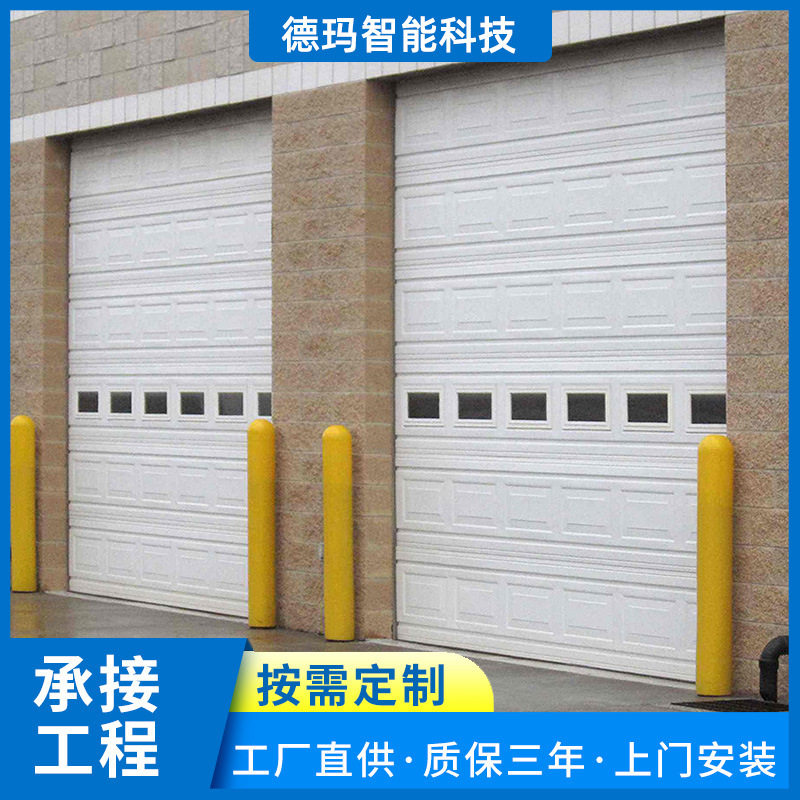 感应透明老款住宅翻版车库门防洪侧移室外双车位侧滑式遥控车库