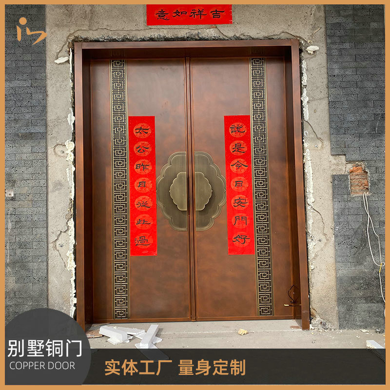 新中式铜门别墅大门四合院大门广东焊接大门汇盈铜门工艺防盗大门