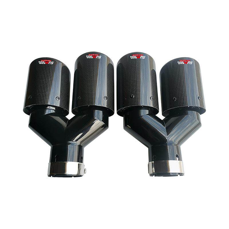 汽车改装尾喉双出89卷边款改装排气管碳纤维尾喉尾管