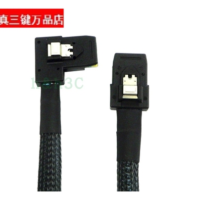 80CM精品SFF8087-8087侧弯直角L型36P弯头Mini SAS线阵列卡背板线