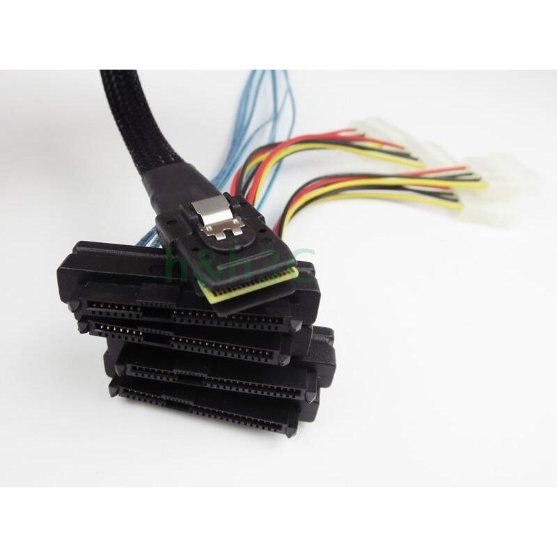 全新SFF 8087转4SAS SFF8482一转四Mini SAS线1分4SAS硬盘数据线