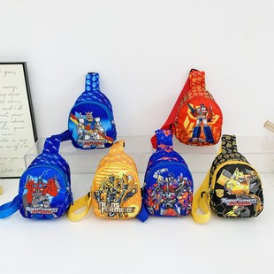 儿童斜挎包卡通变形金刚胸包男童外出休闲背包时尚百搭女童零钱包