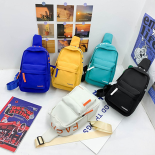 时尚儿童包简约纯色大容量休闲小背包男童女孩出行潮搭单肩斜挎包