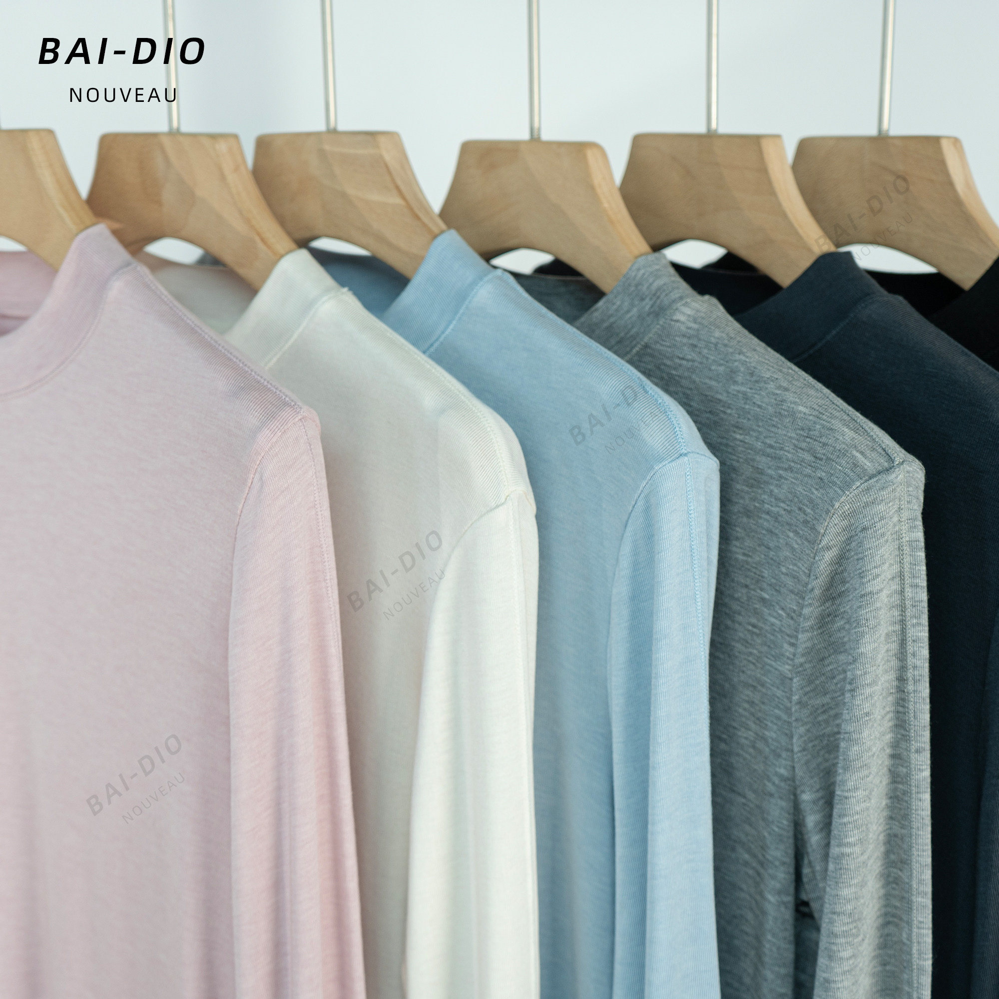 2025秋季新品兰精天丝羊毛长袖修身显瘦百搭纯色圆领打底针织上衣