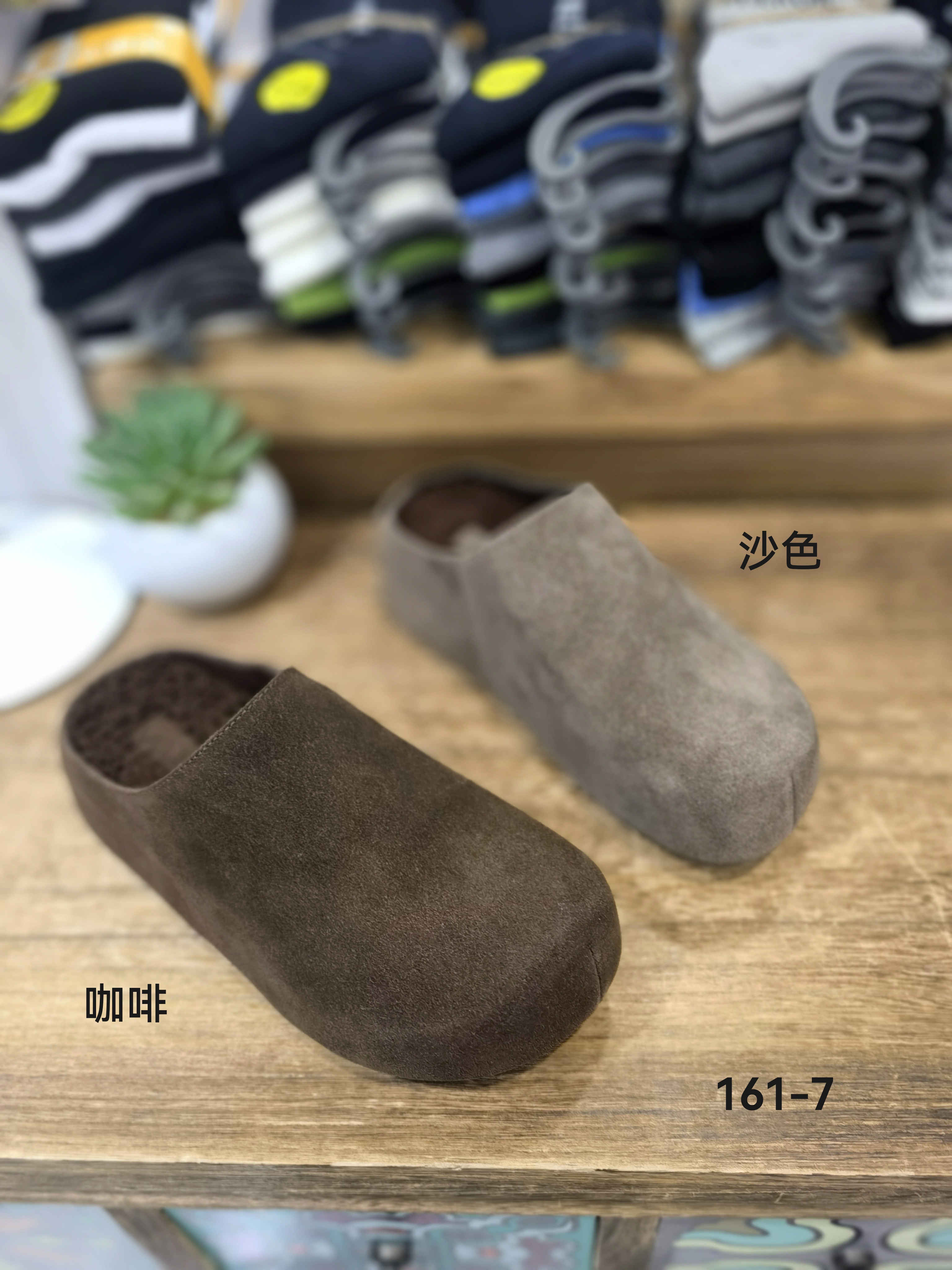 商场撤柜真皮勃肯半拖女羊羔绒一脚蹬懒人包头厚底保暖学生休闲鞋