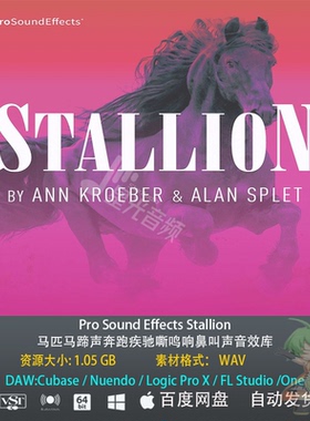 Pro Sound Effects Stallion马匹马蹄声奔跑疾驰嘶鸣响影视音效库