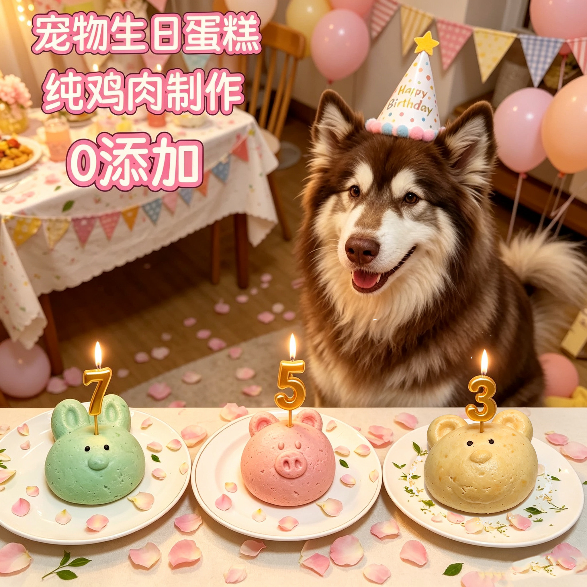 小宠一狼宠物生日蛋糕狗猫咪零食自制纯鸡肉无添加小型犬补充营养