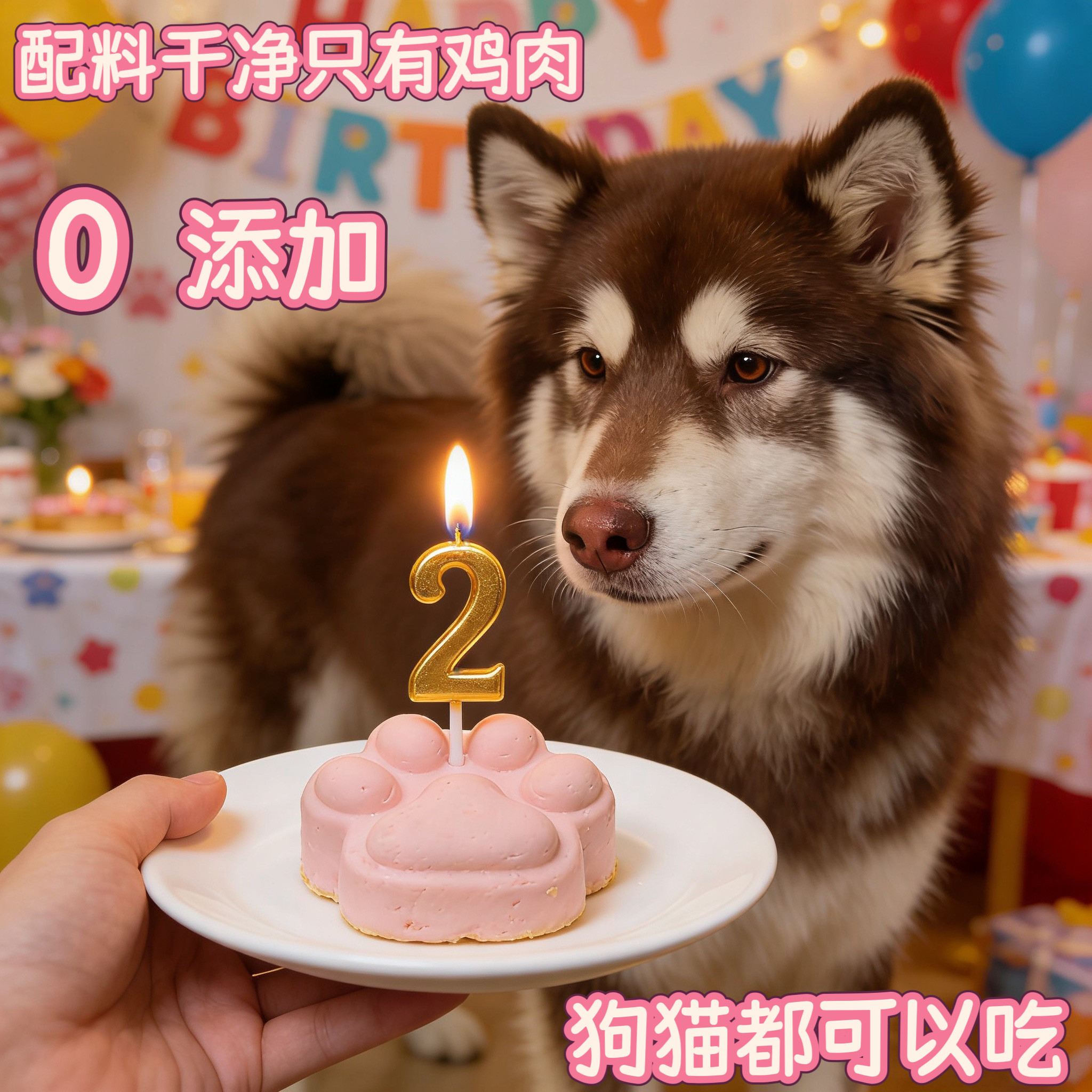 小宠一狼粉色爪子猫宠物生日蛋糕狗猫咪零食自制纯鸡肉天然小型犬,宠物/宠物食品及用品,狗饼干,淘宝优惠券,粉丝福利购,淘宝优惠卷