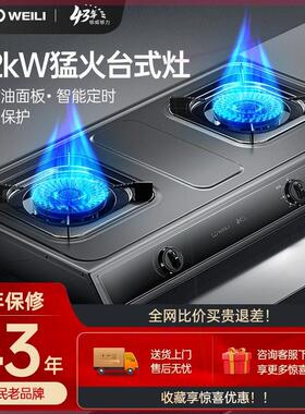 WLT3煤气灶双灶家用燃气液化气节能灶台式双灶头然气猛火灶具
