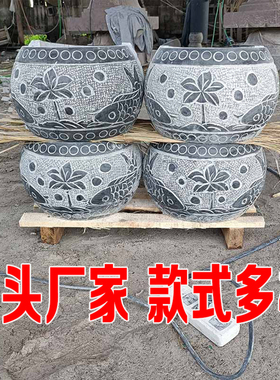 青石柱墩底座石墩子垫基石柱脚石雕柱皮圆墩空心石柱础柱顶石庭院
