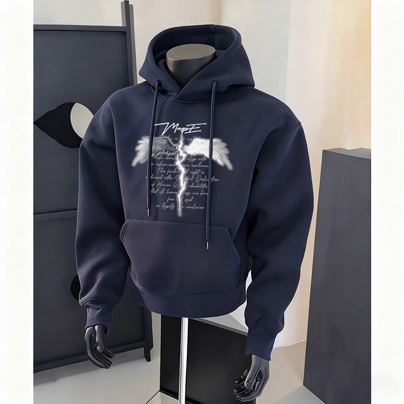 青少年连帽卫衣加绒加厚宽松版型