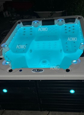 户外花园别墅泡澡水疗spa亚克力浴缸游泳池冲浪按摩jacuzzi带认证