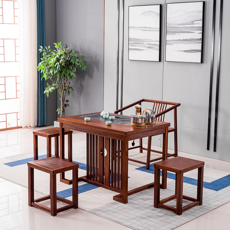 茶桌椅组合实木新中式阳台花梨木功夫泡茶桌小茶台桌子茶台组合