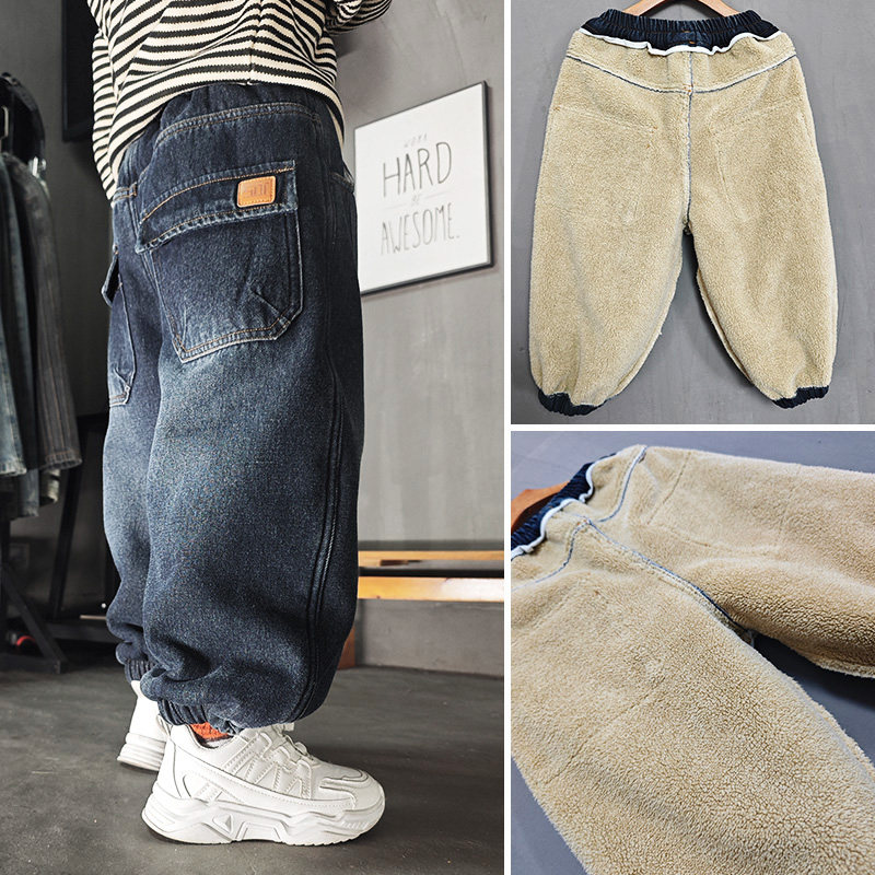 男童秋冬牛仔裤2025新款中小童冬季加绒裤子宝宝一体绒宽松束脚裤,童装/婴儿装/亲子装,儿童牛仔裤,淘宝优惠券,粉丝福利购,淘宝优惠卷