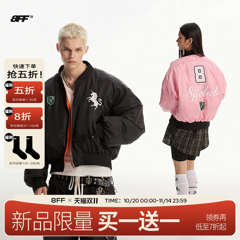 8FF加厚冬季短宽双面穿羽绒棉服