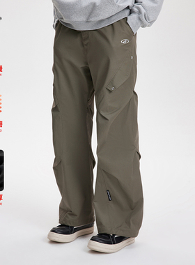 【郑恺同款】8FF/25SS结构褶皱宽松休闲裤伞兵裤直筒长裤加绒男裤