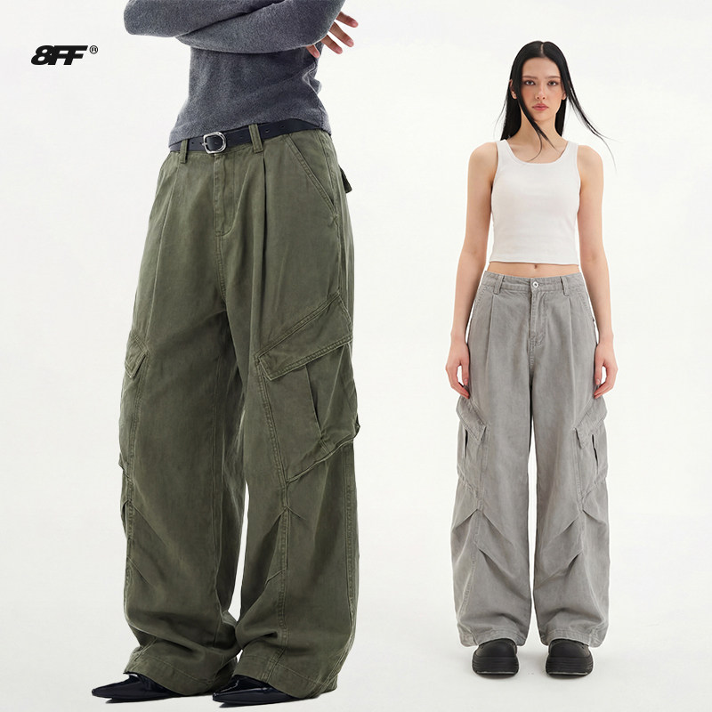 8FF分割结构多口袋工装裤男女直筒百搭休闲潮流长裤运动户外裤子,男装,休闲裤,淘宝优惠券,粉丝福利购,淘宝优惠卷