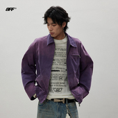 8FF chammy直播专属 水洗做旧破坏印花夹克工艺帆布vintage外套