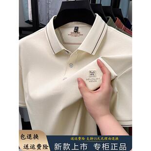 奥莱品牌折扣伦巴宝利娇短袖T恤男士70支双面丝光棉100%棉高品质