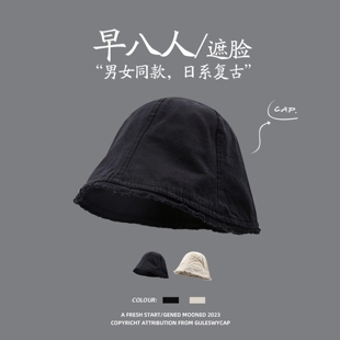 渔夫帽冬季男大头围渔夫帽男款夏季防晒帽男高级感遮脸颚骨盆帽