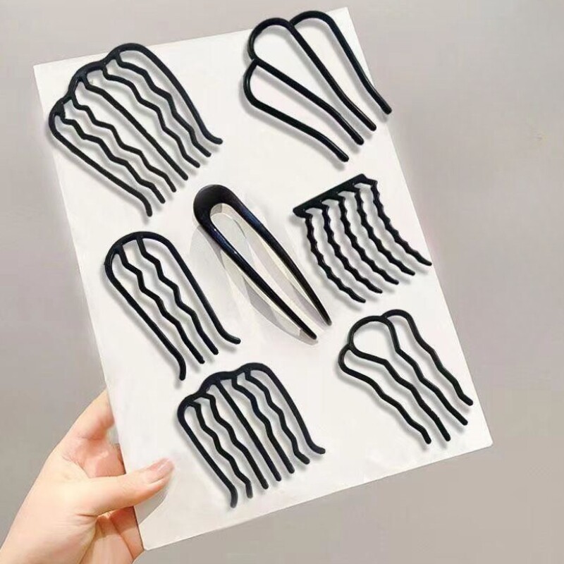 丸子懒人组合盘发梳发神器发插塑料发簪U形发夹造型头饰盘发神器