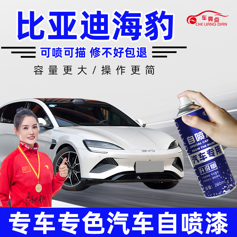 适用比亚迪海豹补漆笔烟茶灰色极光白色补车漆划痕修复神器自喷漆