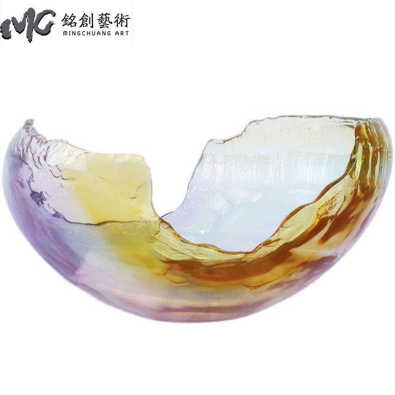 聚宝盆创意透明树脂摆件雕塑样板房售楼处客厅大厅桌面工艺品
