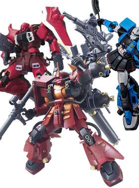 万代拼装模型HGRGMGPG夏亚白狼量产型三连星GTO精神力扎古渣古2.0