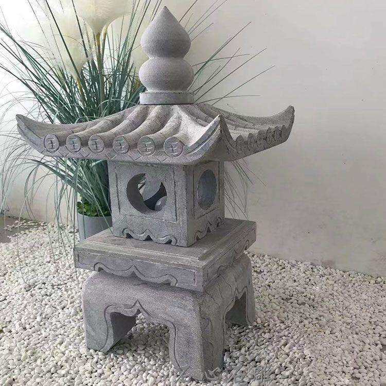 石灯笼庭院石灯中式草坪灯青石仿古石头灯花园落地灯石雕摆件
