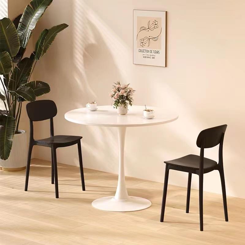 简约休闲会客洽谈桌奶茶甜品4s店阳台商用餐桌子网红小圆桌椅组合